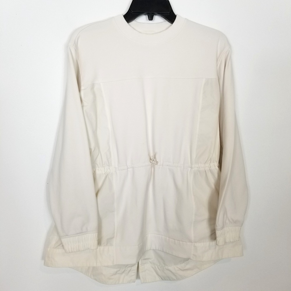 Athleta Triumph‎ Hybrid Crewneck Sweatshirt Women Sz S White Athletic Casual